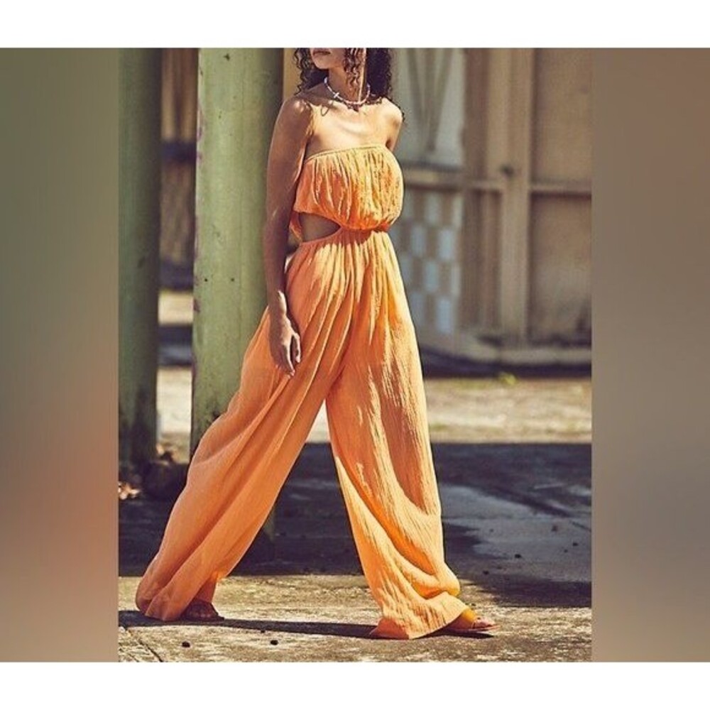 Free People Free-est Cut Out For It Jumpsuit Tube Wide-Leg Sleeveless S 285152